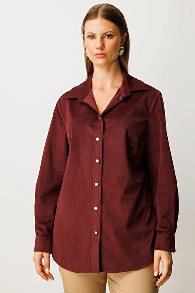 Ekol İnce Fitilli Kadife Gömlek 3545