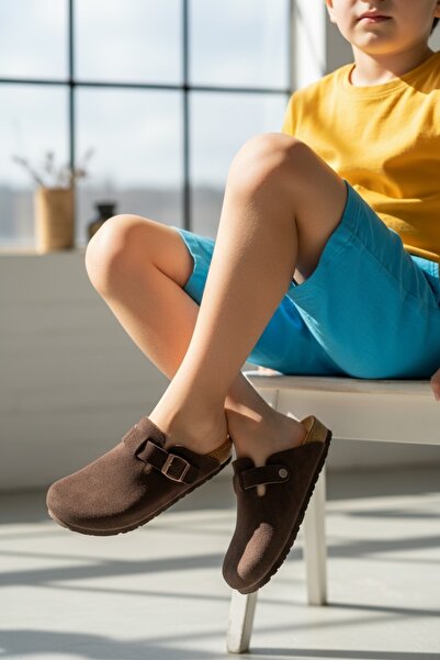 LAND OF CORK LC Детски анатомични пантофки от естествена кожа с подложка от е...