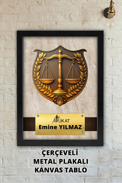 Atika Adalet Terazisi, İsme Özel Avukat Dekoru, Avukata Hediye / Çerçeveli - ...