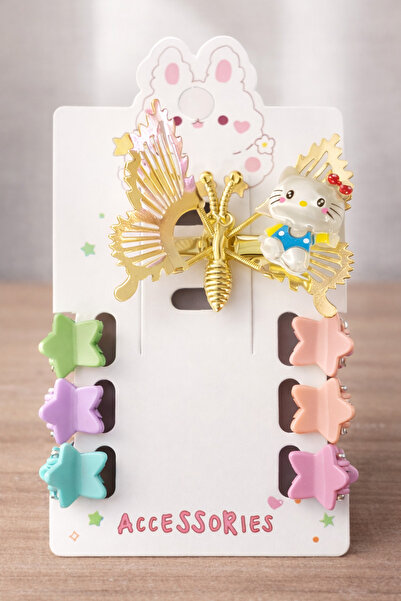 Renkli kids Hello Kitty Girl's and Baby Girl's Buckle Set 7 Pieces