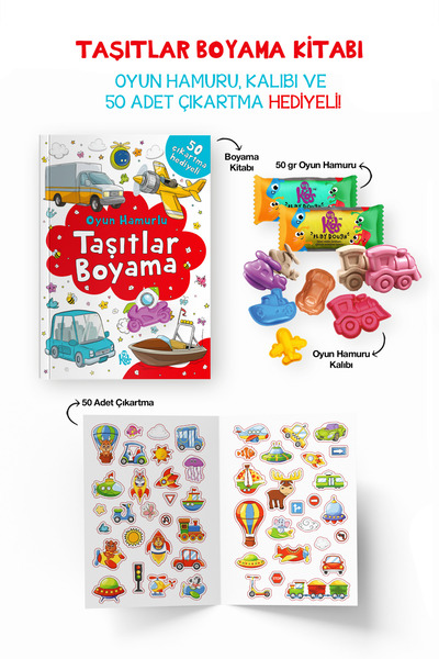 Parodi Yayınları Taşıtlar Oyun Hamurlu Boyama Kitabı | Oyun Hamuru, Kalıp ve ...