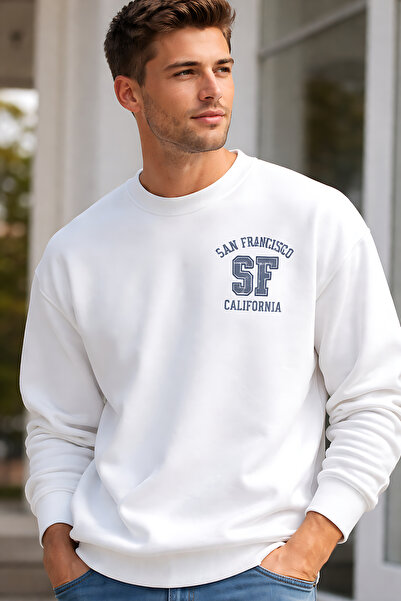 ArtYus San Francisco Printed Relaxed Fit Fleece-Lined 3 Thread Crew Neck Unis...