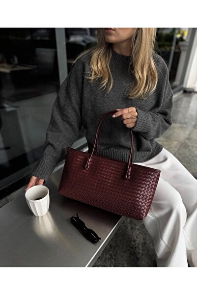 Mortanya Botte Knitted Pattern Women's Shoulder Bag