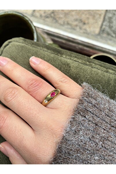 Miltonia Antique Brass Zircon Stone Ring Pink White