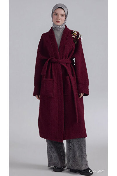 belemirmoda Kuşaklı Kadın Kaban