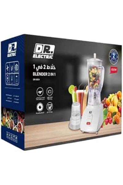 DR.ELECTRIC 2-in-1 Electric Blender, 650W, White, with Grinder, 1.5L Capacity...