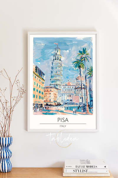 tablodea Pinterest retro stil Italija Krivi toranj u Pizi slika, TD Pinterest...