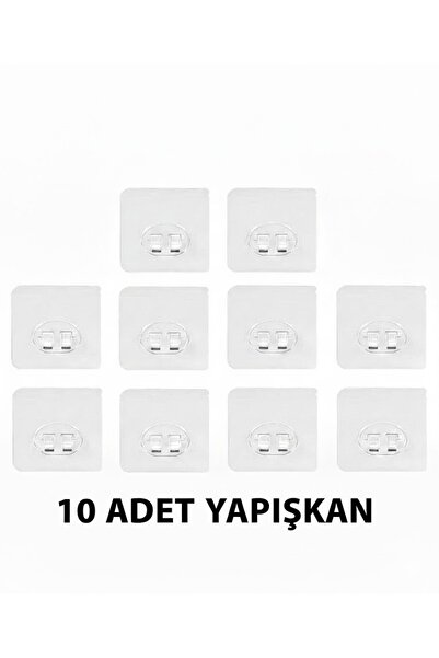 UG Home 7x7 CM Süper Güçlü Yapışkanlı Banyo Askısı Yedek 10 Adet Sticker Raf ...