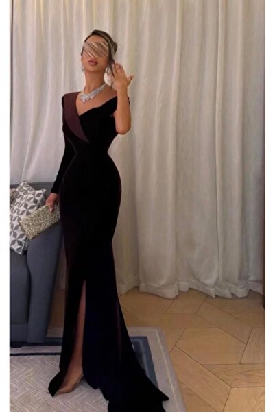 RUANI BIUTI Long evening dress with an elegant cut and side slit
