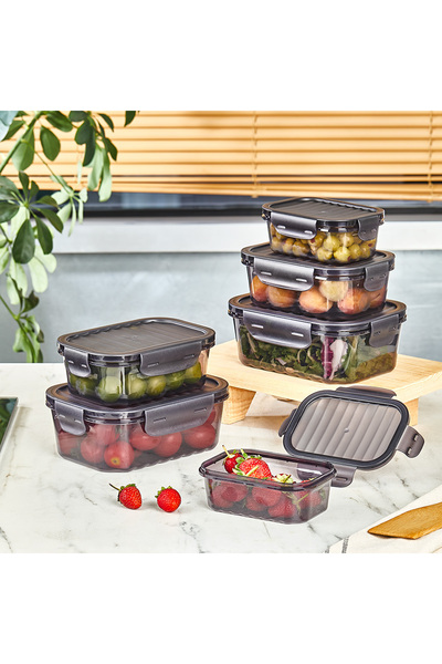 YAZICI 6-Piece Leak-Proof Storage Container Set – Plastic Food and Meal Stora...