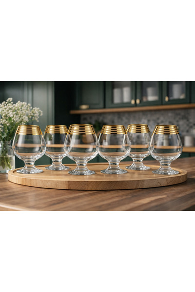 PROMSIZ Luxury 6-piece glass set with a gold pattern – a touch of elegance fo...