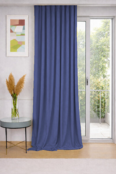 BD beyaz dokuma ستارة خلفية من قماش الفانيلا الأزرق النيلي ذو الملمس المخملي،...