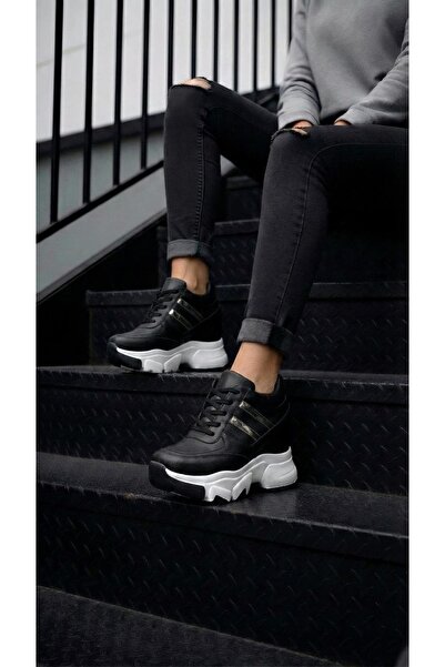 Modanizm Regal Black Hidden Heel Sneakers