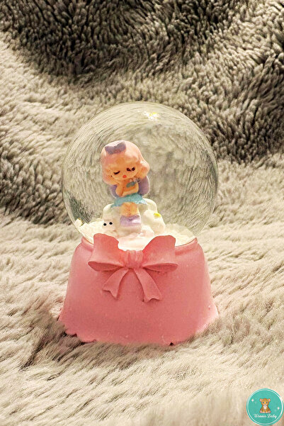 Winnie Baby Mini Boy Düşünen Kız Temalı Işıklı Kar Küresi Dekoratif Hediyelik...
