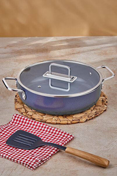 Taç Sera Feel Ceramic Fireproof Non-Stick Flat Pot 28 cm / Gray