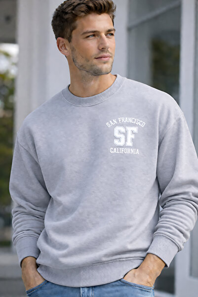ArtYus San Francisco Printed Relaxed Fit Fleece-Lined 3 Thread Crew Neck Unis...