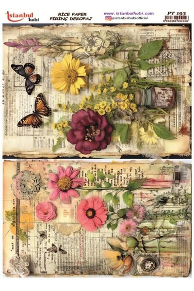 İstanbul Hobi Pirinç Dekopaj Kağıdı 30x42cm PT-193 Vintage