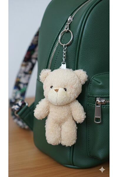 Şirin Pofuduk Yuvarlak Ayıcık Anahtarlık - Yumuşak Peluş Çanta Aksesuarı