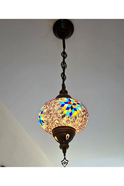 mertyavm Otantik Avize Osmanlı Mozaik Desenli Sarkıt Avize Gece Lambası