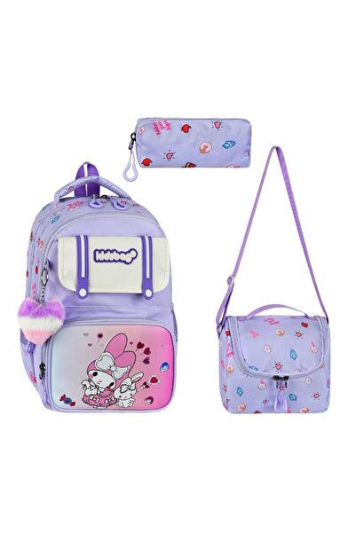 Baginn Primary School Girls' Bag Set of 3 Korean Style 40*30 cm Lunch Box Pen...