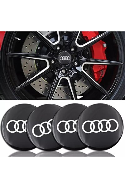 İKTUNING AUDİ LOGOLU ALÜMİNYUM MALZEME 56 MM JANT GÖBEK 4 ADET STIKCER