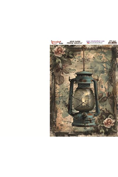 İstanbul Hobi Brass Decopage Paper 30X42Cm Pt-541 Vintage Gas Lamp