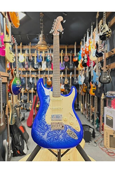 PENA MÜZİK HSS MANYETİK MAVİ DESENLİ ELEKTRO GİTAR