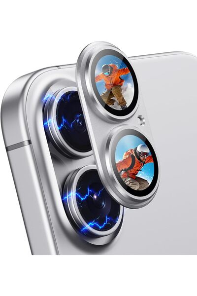 EDELFU iPhone 17 / 16 / 16 Plus Compatible - Metal Full Coverage Adhesive Cam...