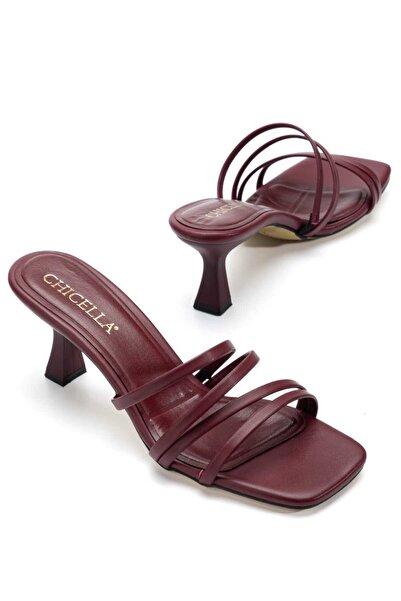 CHICELLA Jolie Burgundy Short Heeled Women's Slippers