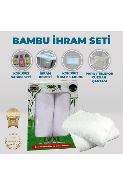 ÖZEL DİKİM BAMBU İHRAM TAKIMI HAC/UMRE- PREMİUM SET