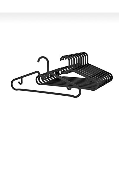 wesken 10 Pieces of Hangers, Black Color, 10 Pieces of Plastic Black Clothes ...