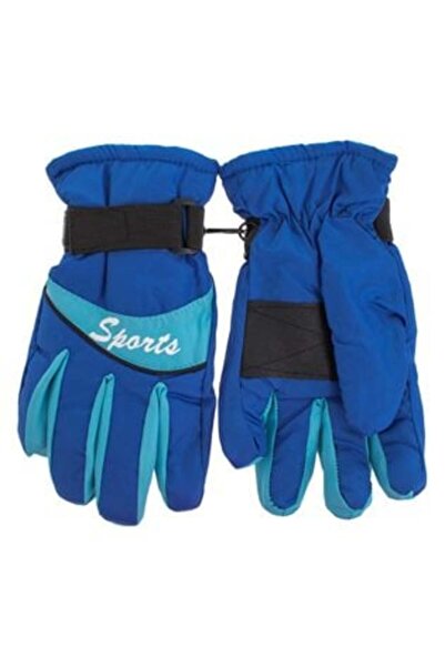 OEM Mănuși de schi albastre cu bandă pentru băieți 12 ani