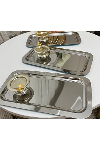 Elzemm store Two Models of Steel Large Tray Holder for 6 Pieces and Silver Bu...