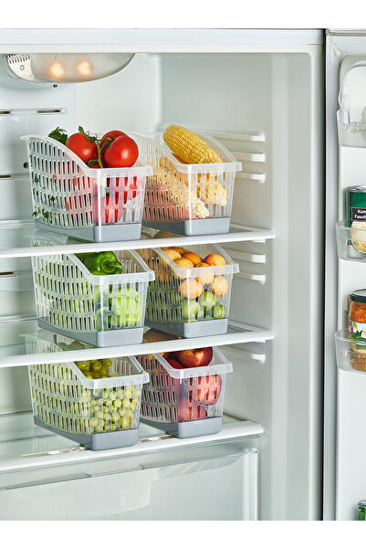 YAZICI Luxury Maxi 6-Piece Refrigerator Organizer – Transparent Basket Organi...