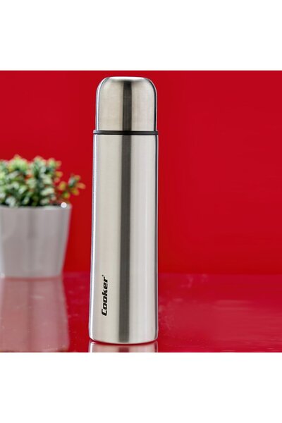 VANCH 0.5Lt Chrome Thermos Stainless Steel - Leakproof Lid = Cup (5264)