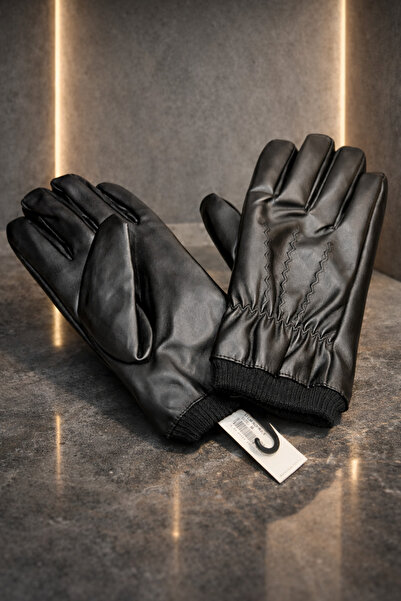 zenorawear Erkek Siyah Deri Eldiven