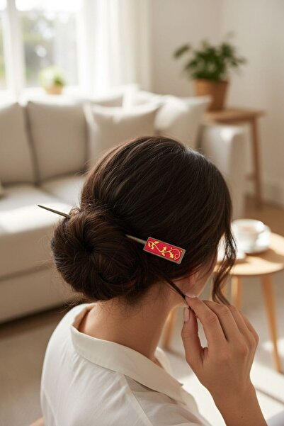 Bihome Ev Dekor & Hediyelik 3D Baskı Minimal Topuz Tokası – Şık Geleneksel De...