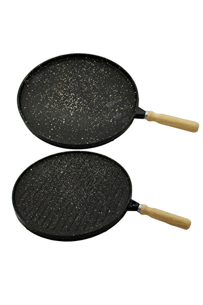 VANCH Double-Sided Cast Granite Grilling Pan - Flatbread Pan 36cm (5264)