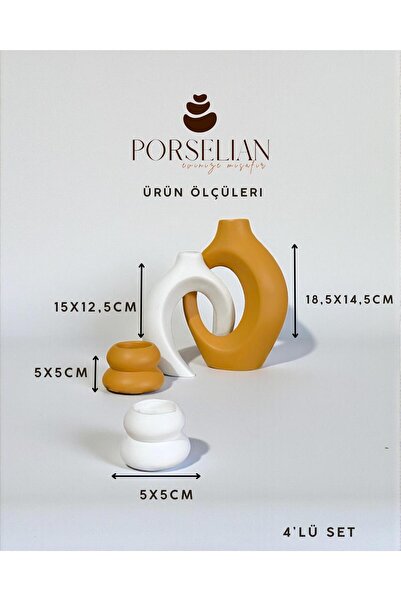 Porselian Set od 4 dekorativne betonske vaze i predmeta