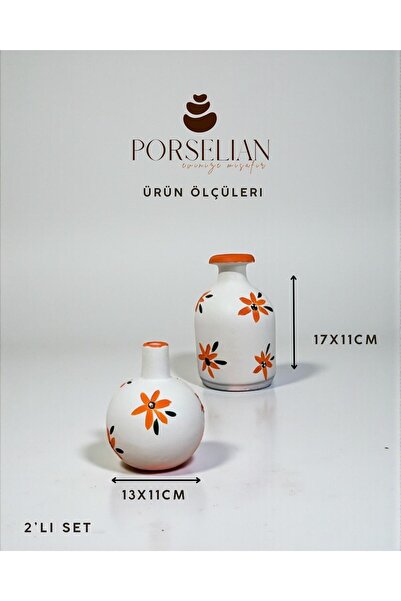 Porselian Ručno izrađen set od 2 dekorativne betonske vaze i predmeta (17 cm ...