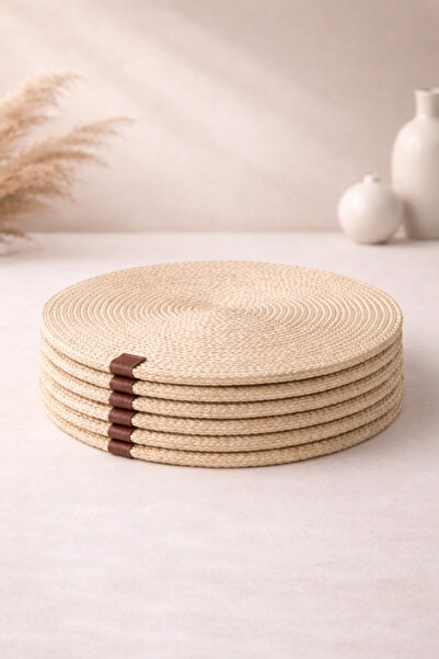 Aguila Home Beige Jute Supla 6-Piece Set American Service - Luxury American S...