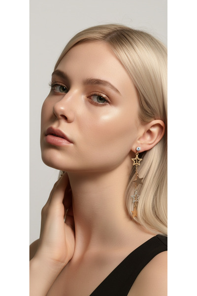 canlisepet Colorful Star Long Chain Dangle Earrings