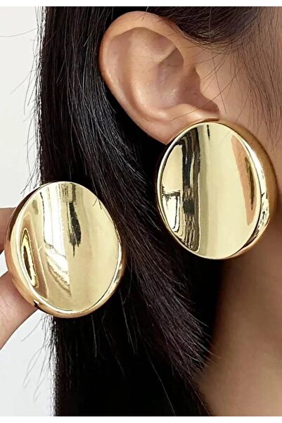 KANERUZ أقراط من الفولاذ باللون الذهبي