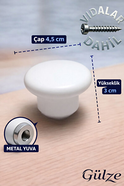 GÜLZE Polimer ODAK Model Mobilya Kulpları (Dolap,çekmece,komodin,mutfak,banyo...