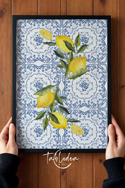 tablodea Pinterest Tablou de bucătărie în stil mediteranean cu model de lămâi...