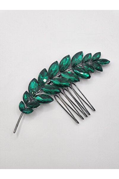 ARBABAG&ACCESSORY Leaf Model Crystal Stone Hair Comb Clip