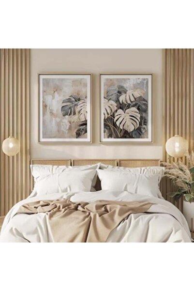 lawhat لوحة ديكور غرفة النوم تجريدي مطبوعة على قماش الكانفس موديل ( 2887)