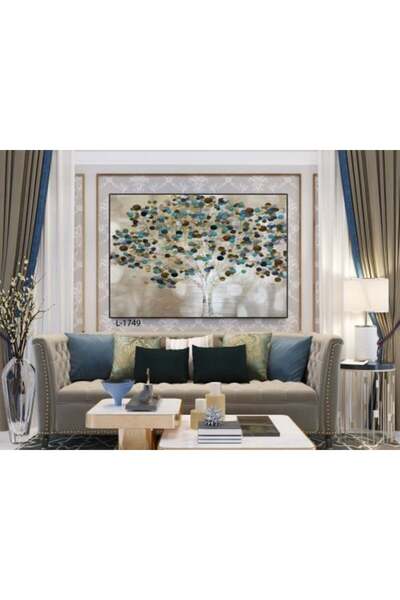 lawhat لوحات فنية تجريدي مطبوعة على قماش الكانفس موديل ( 1749)