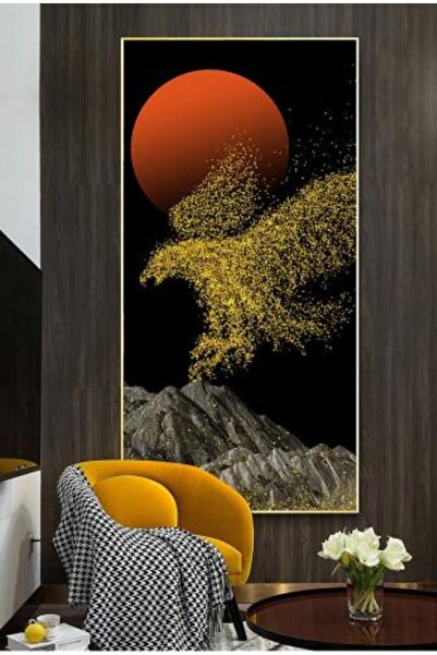 lawhat لوحة جدارية مدخل فاخرة على شكل صقر مطبوعة على قماش الكانفس موديل (2726)