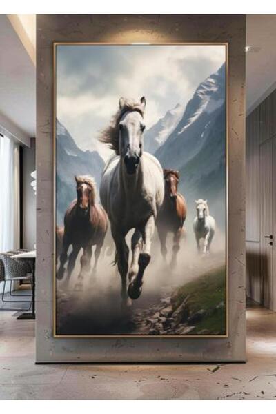 lawhat لوحات فنية خيل مطبوعة على قماش الكانفس موديل ( 2494)